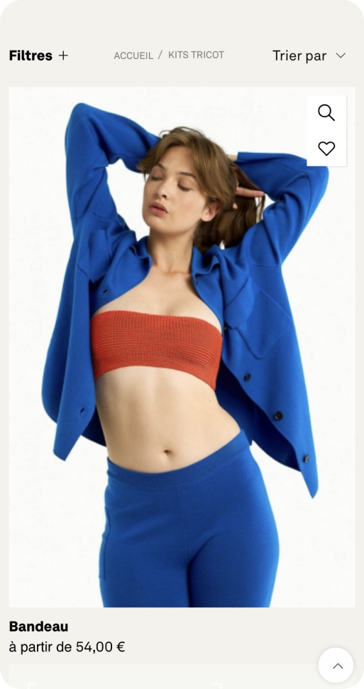 Fiche produit d'un bandeau en tricot